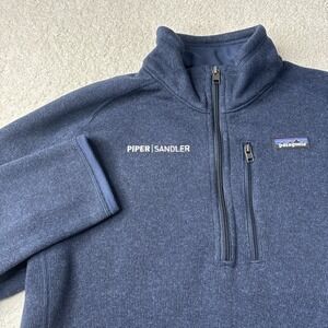 Patagonia Better Sweater Men's Medium Blue 1/4 Zip Pullover Hiking 25523 LOGO